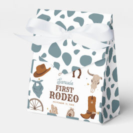 First Rodeo Wild West Boy First Birthday Blue Geschenkschachtel