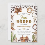 First Rodeo Wild West Cowboy Birthday Einladung (Vorderseite)