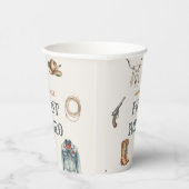 First Rodeo Wild West Cowboy Blue Birthday Pappbecher (Rechts)