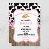 First Rodeo Wild West Cowgirl Pink Girl Birthday Einladung (Vorne/Hinten)