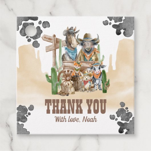 First Rodeo Wild West Thank You Geschenkanhänger (Vorderseite)