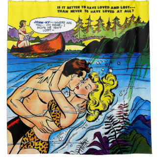 First Romance 07 Hübsch Girl Vintage Comicen Duschvorhang