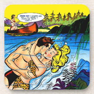 First Romance 07 Hübsches Mädchen Vintage Comics Getränkeuntersetzer