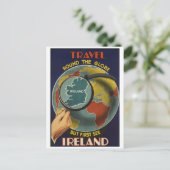 First See Ireland Travel Poster Postcard Postkarte (Stehend Vorderseite)