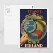 First See Ireland Travel Poster Postcard Postkarte (Vorne/Hinten)