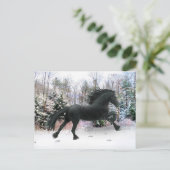 "First Snow Run" Postkarte (Stehend Vorderseite)