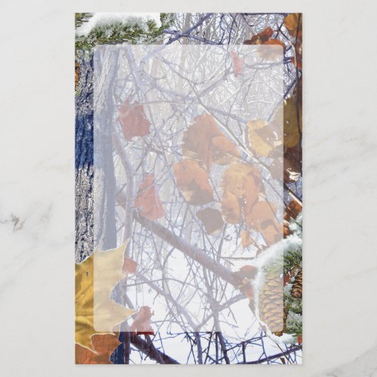First Snow Winter Tarnung Style Briefpapier (Vorderseite)