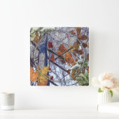 First Snow Winter Tarnung Style Quadratische Wanduhr (Zuhause)