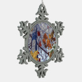 First Snow Winter Tarnung Style Schneeflocken Zinn-Ornament (Links)