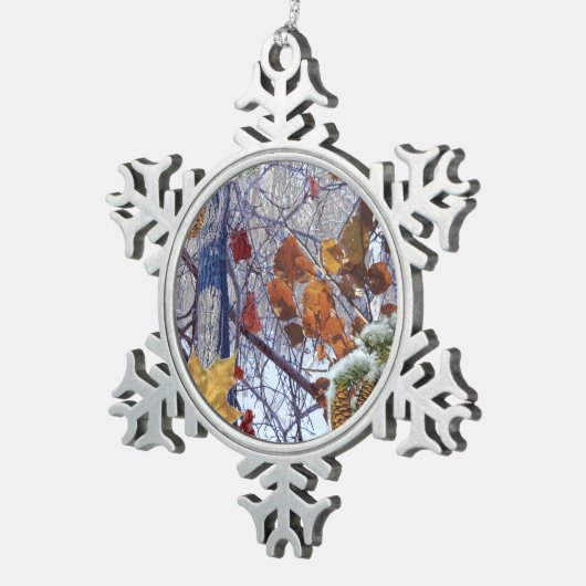 First Snow Winter Tarnung Style Schneeflocken Zinn-Ornament (Rechts)