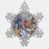 First Snow Winter Tarnung Style Schneeflocken Zinn-Ornament (Vorderseite)
