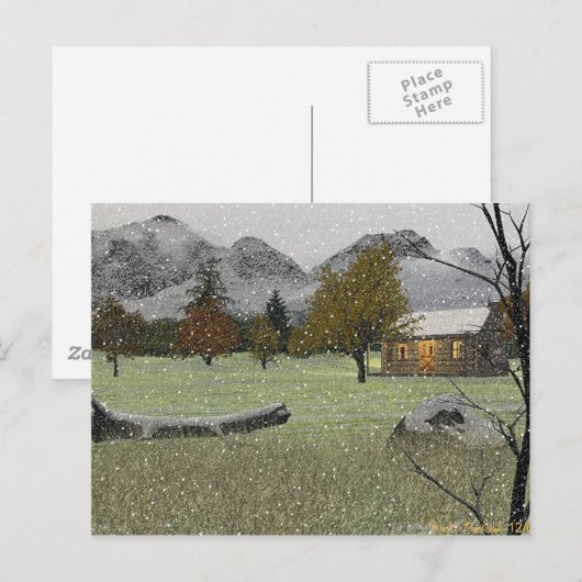First Snowfall Postcard Postkarte (Vorne/Hinten)