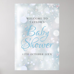 First Snowflakes Baby Shower / Sprinkle Willkommen Poster