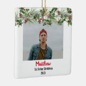 First Sober Christmas Minimales Foto Keramikornament (Rechts)