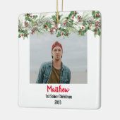 First Sober Christmas Minimales Foto Keramikornament (Links)