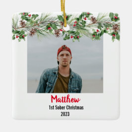 First Sober Christmas Minimales Foto Keramikornament