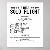 First Solo Flight Congratulations Poster (Vorne)