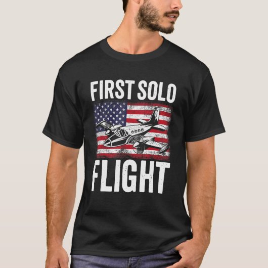 First Solo Flight Plane Aircraft Pilot Flight T-Shirt (Vorderseite)