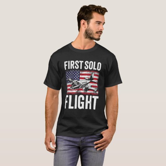 First Solo Flight Plane Aircraft Pilot Flight T-Shirt (Vorne ganz)