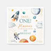 First Space Adventure Boy Birthday Napkins Serviette (Vorderseite)