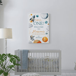 First Space Adventure Boy Birthday Willkommen Poster