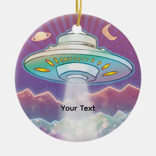 First Spaceship Keramik Ornament (Vorne)