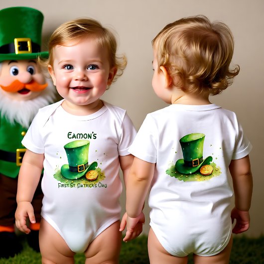 First St. Patrick’s Day for Tiny Treasure Hunters Baby Strampler