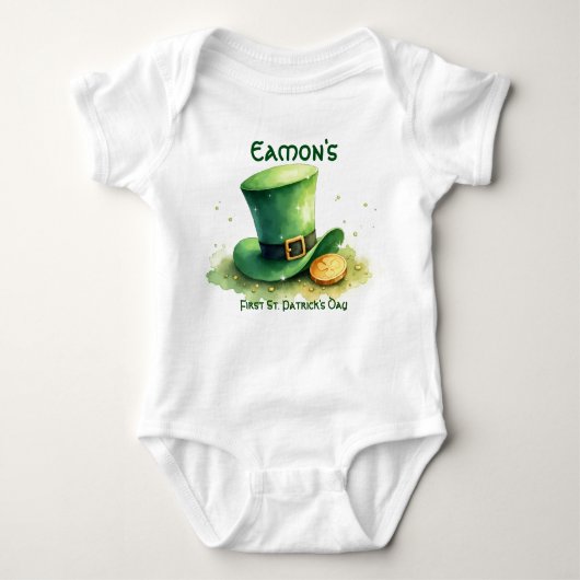 First St. Patrick’s Day for Tiny Treasure Hunters Baby Strampler (Vorderseite)