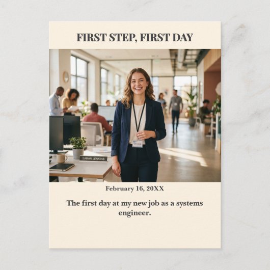 First Step First Day Custom Photo Postcard Postkarte (Vorderseite)