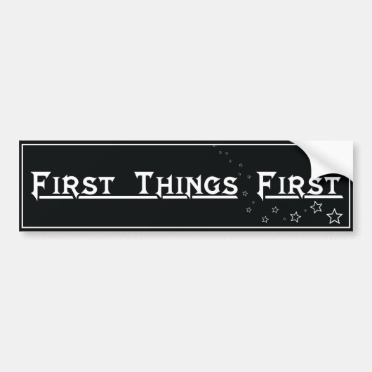 First Things First Aufkleber Wiederherstellung AA Autoaufkleber (Vorne)