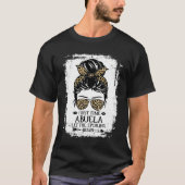 First Time Abuela Let The Spoiling Begin Messy Bun T-Shirt (Vorderseite)
