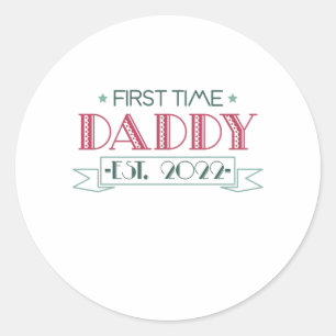 First Time Dad 2022 Runder Aufkleber