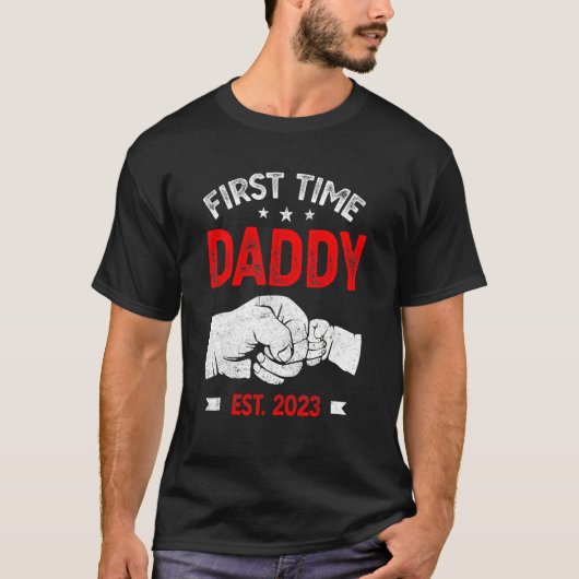 First Time Dad 2023 Father s Day Promoted Daddy Me T-Shirt (Vorderseite)