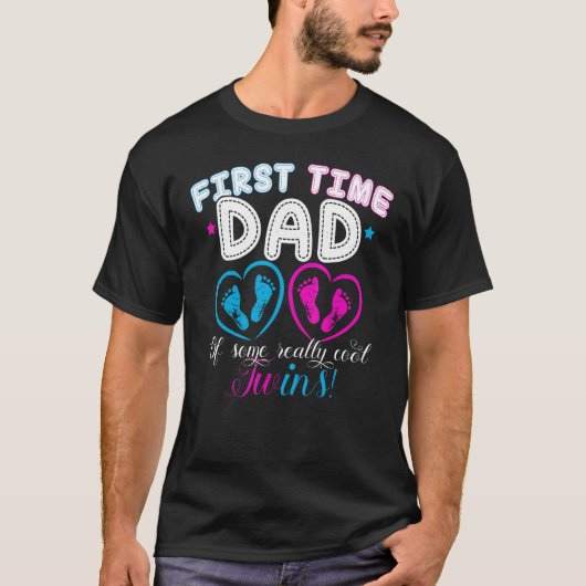 First Time Dad Daddy Of Twins Father s Day Gif T-Shirt (Vorderseite)