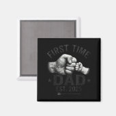 First Time Dad Est 2025 Fist Bump New Dad Father's Magnet (Vorderseite/Rückseite)