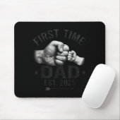 First Time Dad Est 2025 Fist Bump New Dad Father's Mousepad (Mit Mouse)