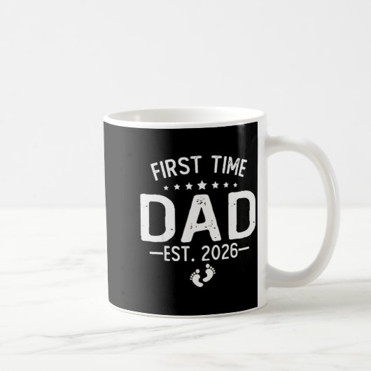 First Time Daddy New Dad Est 2026 Shirt Fathers Da Kaffeetasse (Rechts)