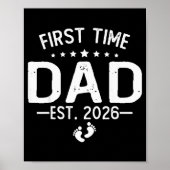 First Time Daddy New Dad Est 2026 Shirt Fathers Da Poster (Vorne)