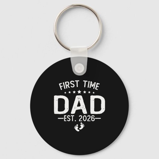 First Time Daddy New Dad Est 2026 Shirt Fathers Da Schlüsselanhänger (Vorderseite)