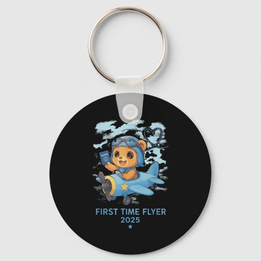 First Time Flyer 2025 Teddy Bear Aviator Kids Todd Schlüsselanhänger (Vorderseite)
