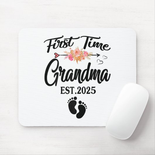 First Time Grandma 2025 Mothers Day Promoted To Gr Mousepad (Mit Mouse)