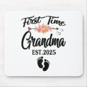 First Time Grandma 2025 Mothers Day Promoted To Gr Mousepad (Vorne)