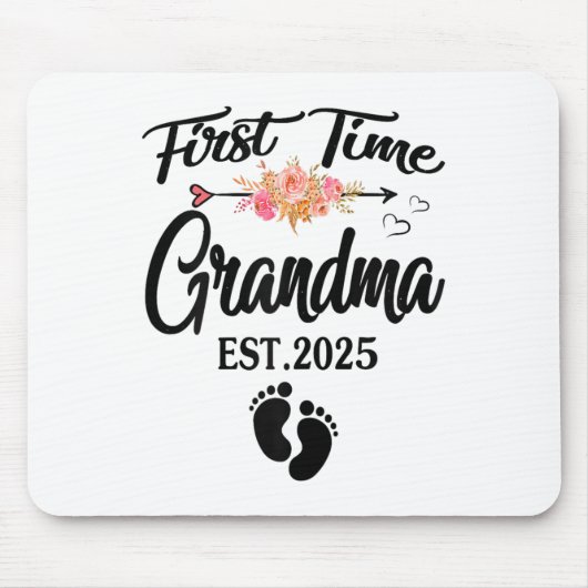First Time Grandma 2025 Mothers Day Promoted To Gr Mousepad (Vorne)