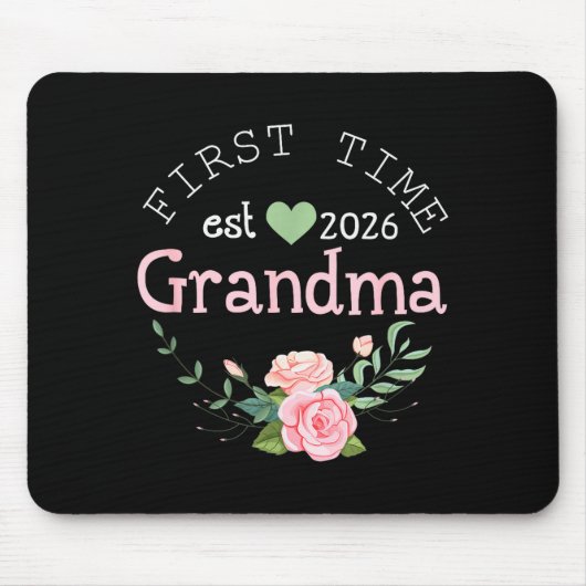 First Time Grandma Est 2026 New Grandmother 1st Ti Mousepad (Vorne)