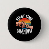 First Time Grandpa Est 2026 Baby Announcement Grea Button (Vorderseite)