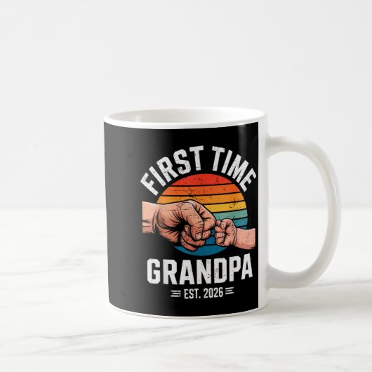 First Time Grandpa Est 2026 Baby Announcement Grea Kaffeetasse (Rechts)