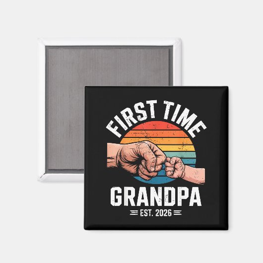 First Time Grandpa Est 2026 Baby Announcement Grea Magnet (Vorderseite/Rückseite)