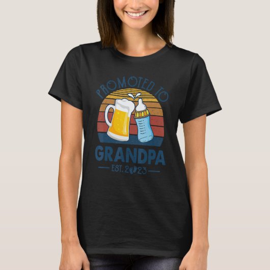 First Time Grandpa Promoted To Grandpa 2023 Father T-Shirt (Vorderseite)