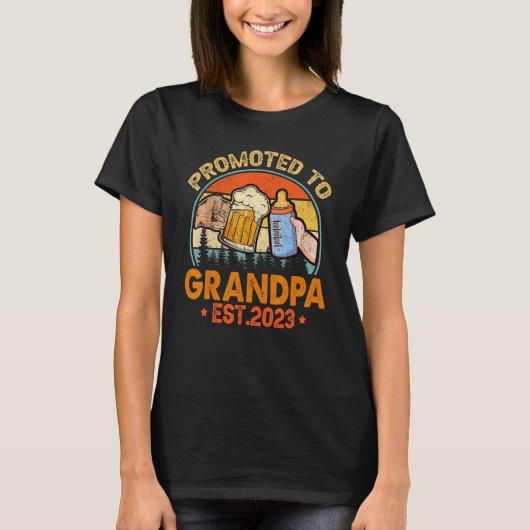 First Time Grandpa Promoted To Grandpa 2023 Father T-Shirt (Vorderseite)