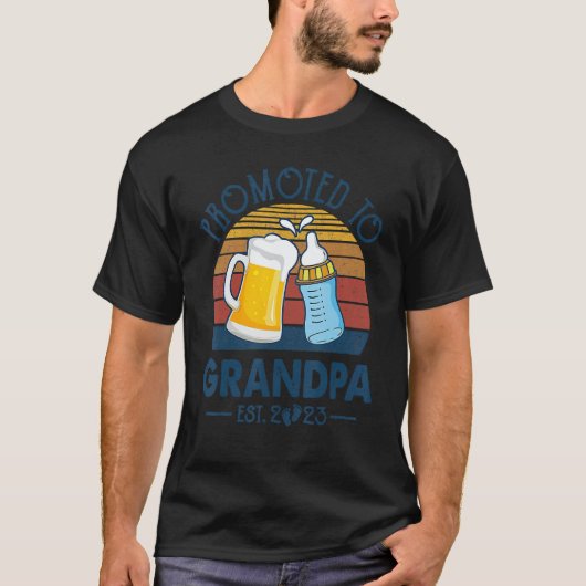 First Time Grandpa Promoted To Grandpa 2023 Father T-Shirt (Vorderseite)